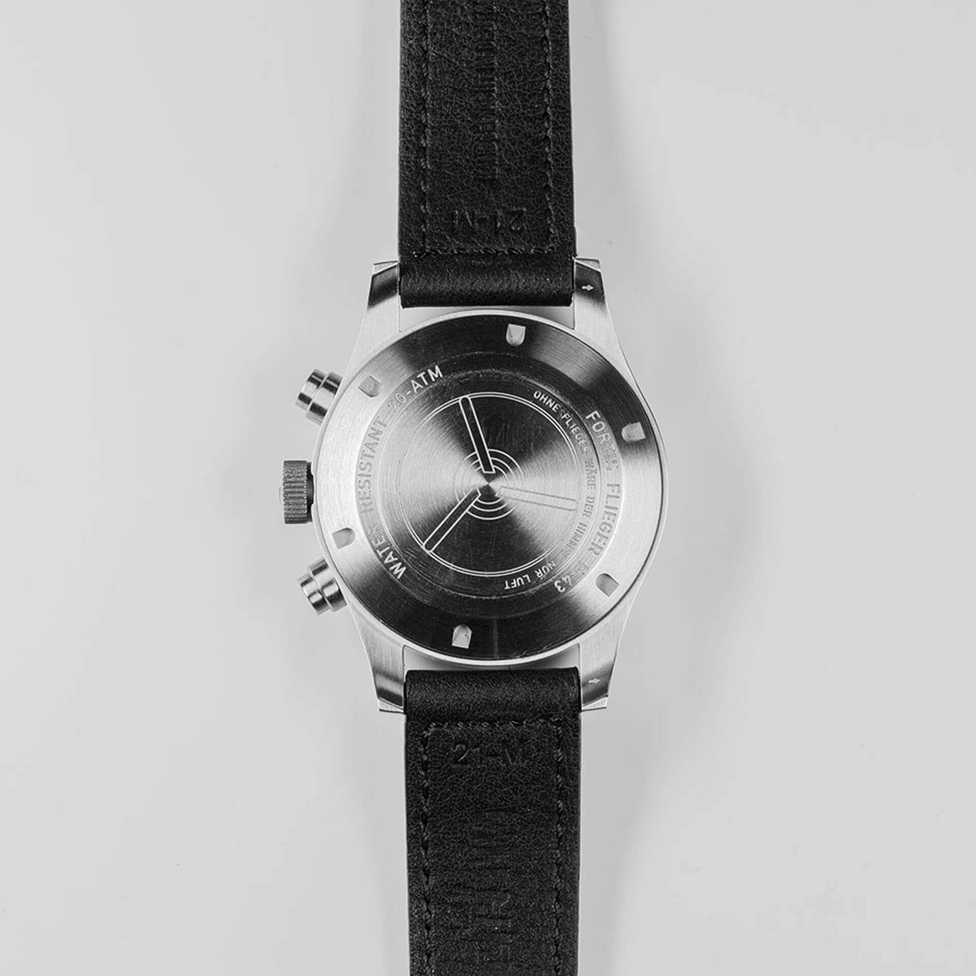 Fortis Flieger F-43 Bicompax auf Lederband – Bild 3