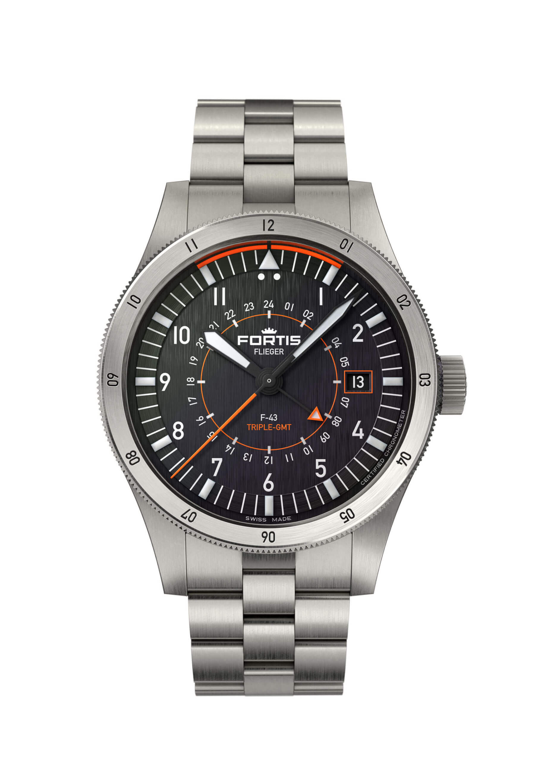 Fortis Flieger F-43 Triple GMT
