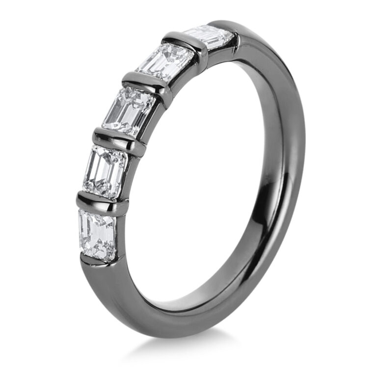 Ring 18 kt WG, schwarz rhodiniert