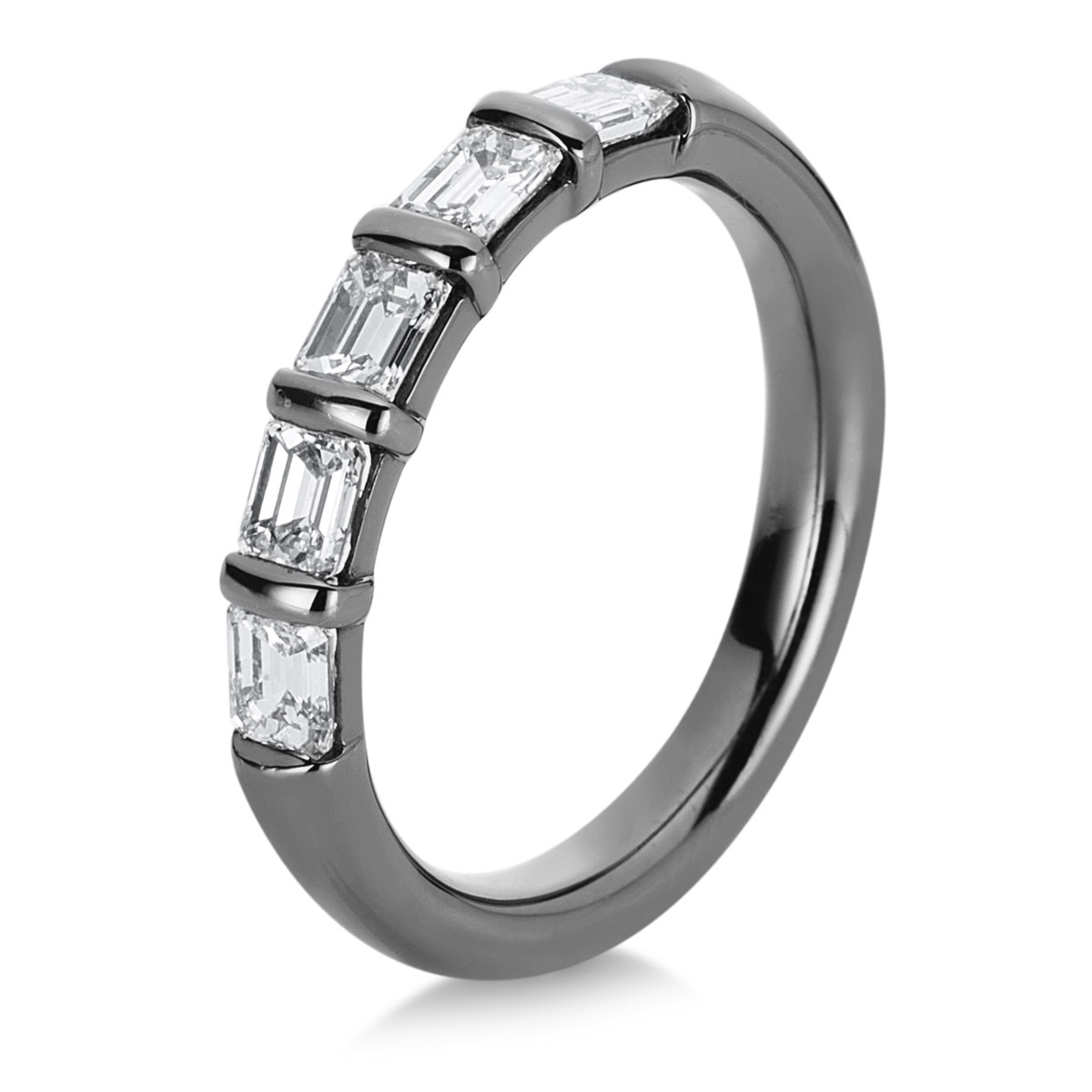 Ring 18 kt WG, schwarz rhodiniert