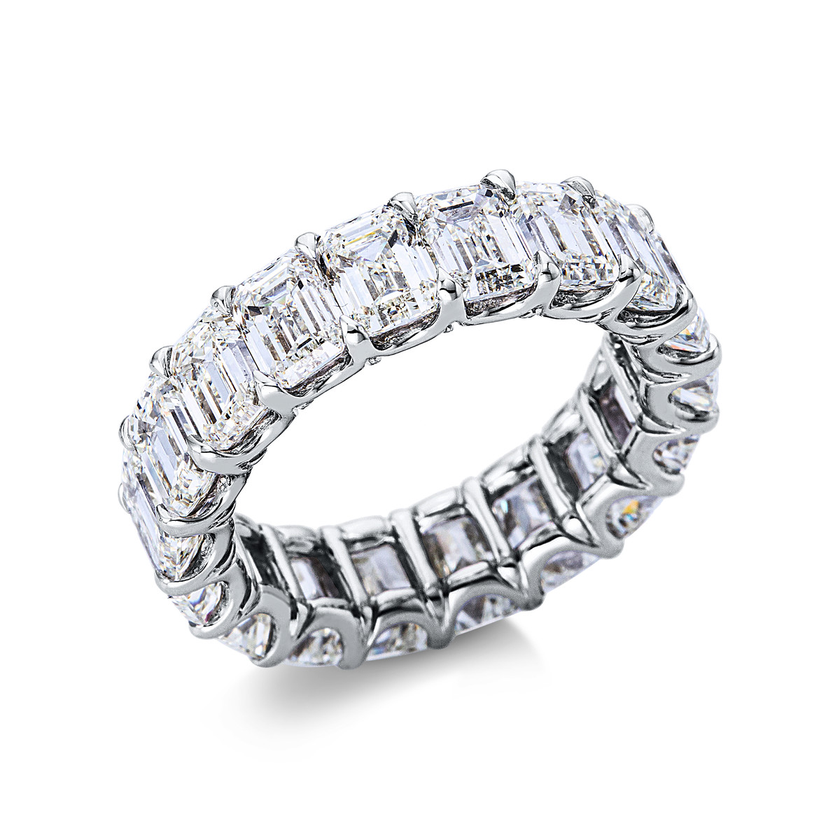 Ring 4er-Krappe 18 kt WG, GIA: 18pcs