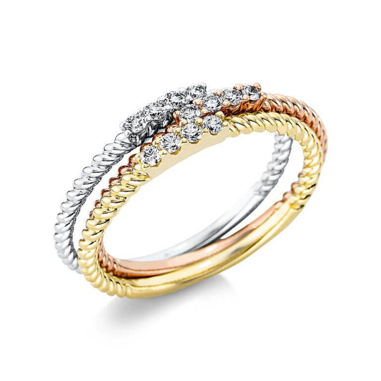 Ring 18 kt WG+GG+RG