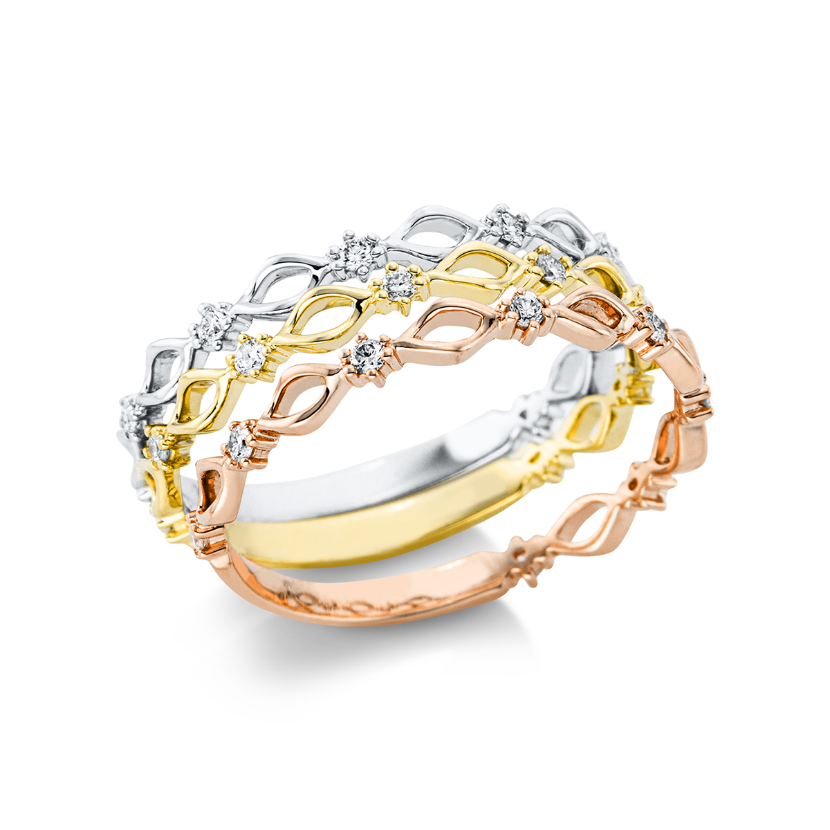 Ring 18 kt WG+GG+RG