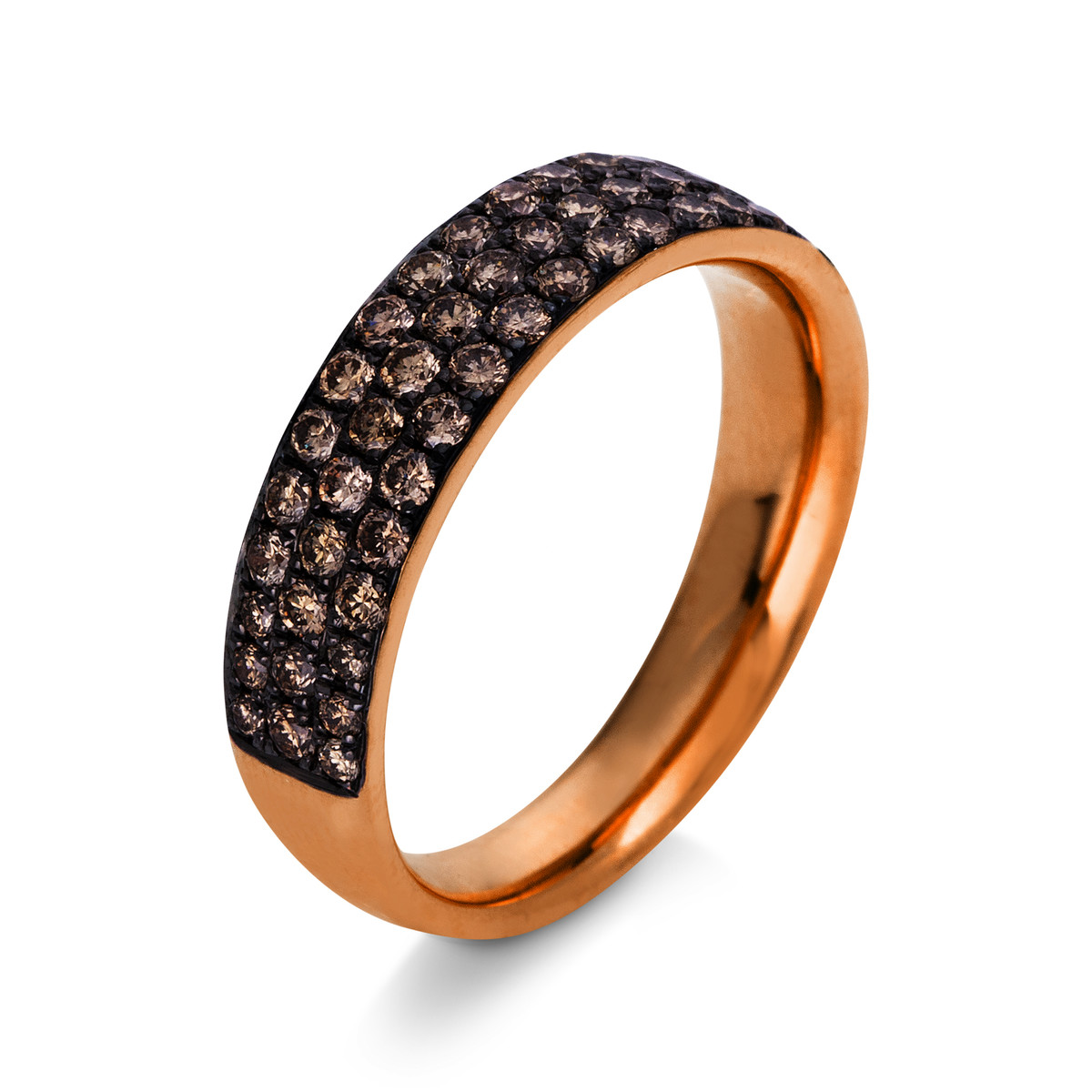 Ring 18 kt RG, Fassung schwarz rhodiniert