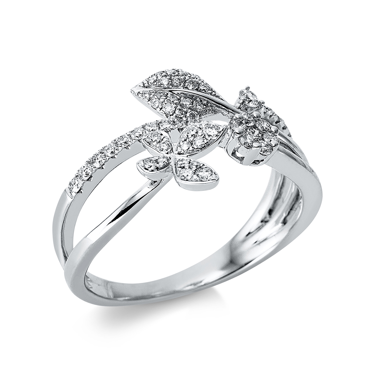 Ring 18 kt WG "Schmetterlinge"