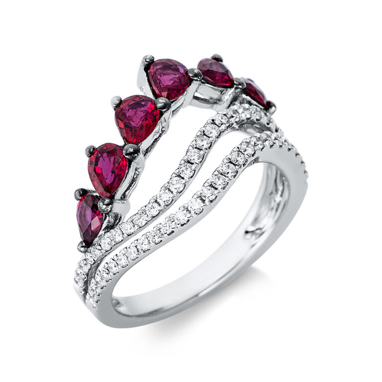 Ring 18 kt WG, Fassung teils schwarz rhodinie