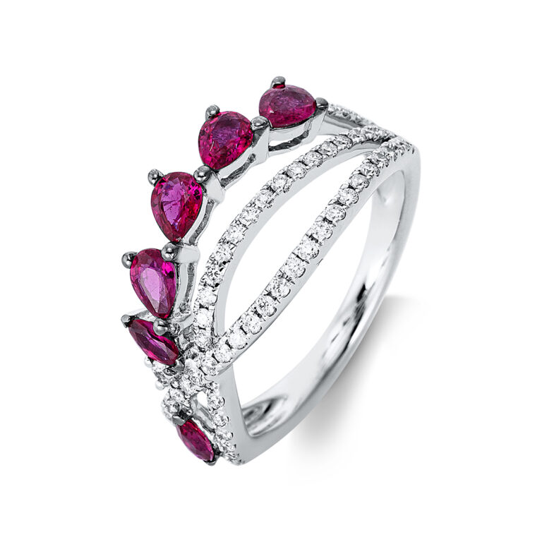 Ring 18 kt WG, Fassung teils schwarz rhodinie