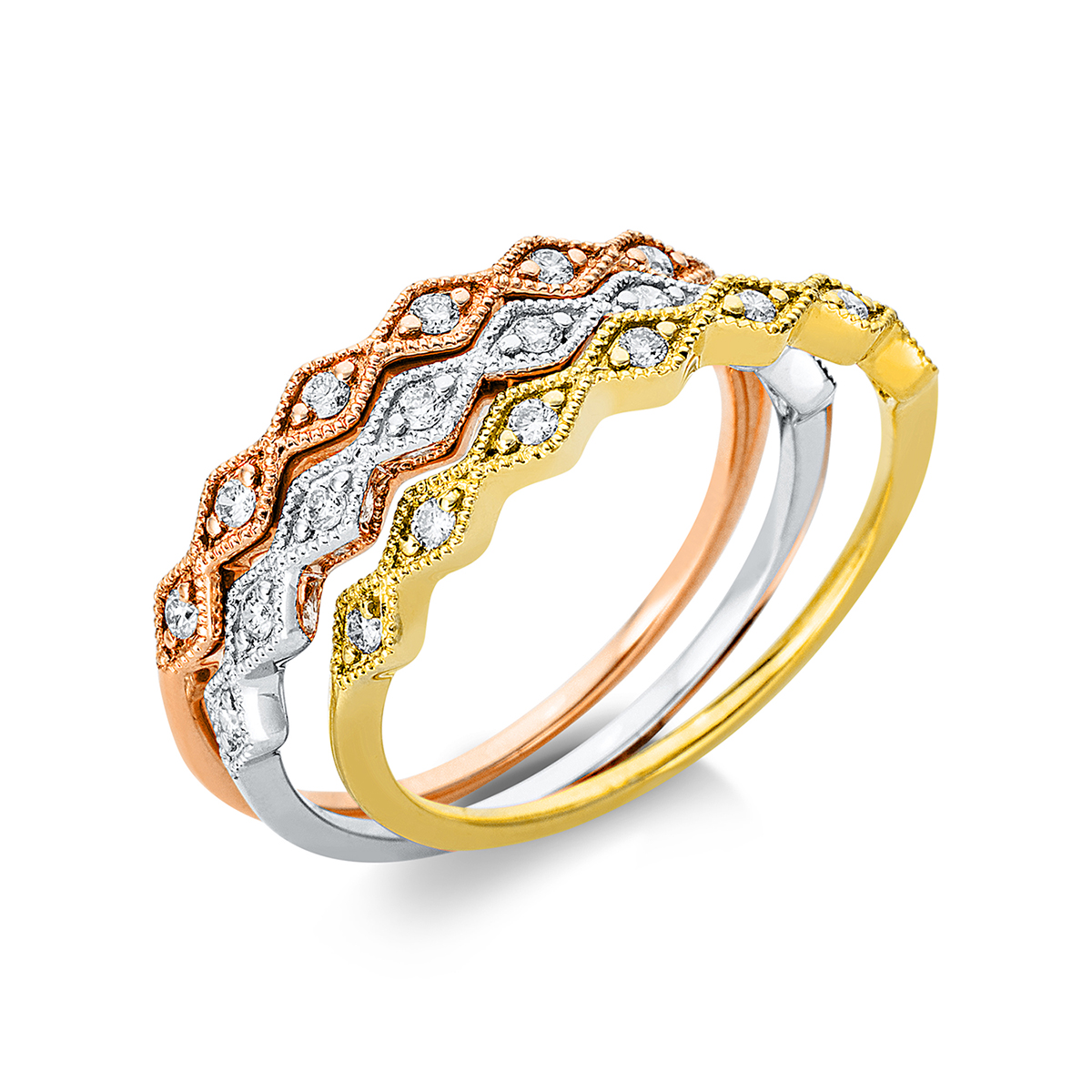 Ring 18 kt WG+GG+RG