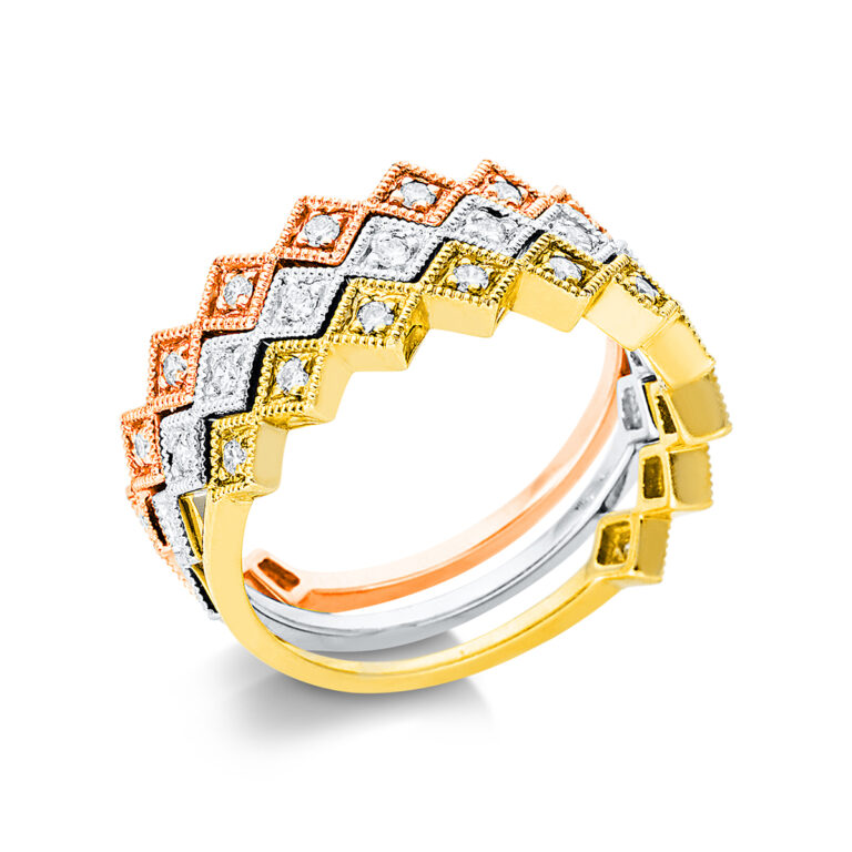 Ring 18 kt WG+GG+RG