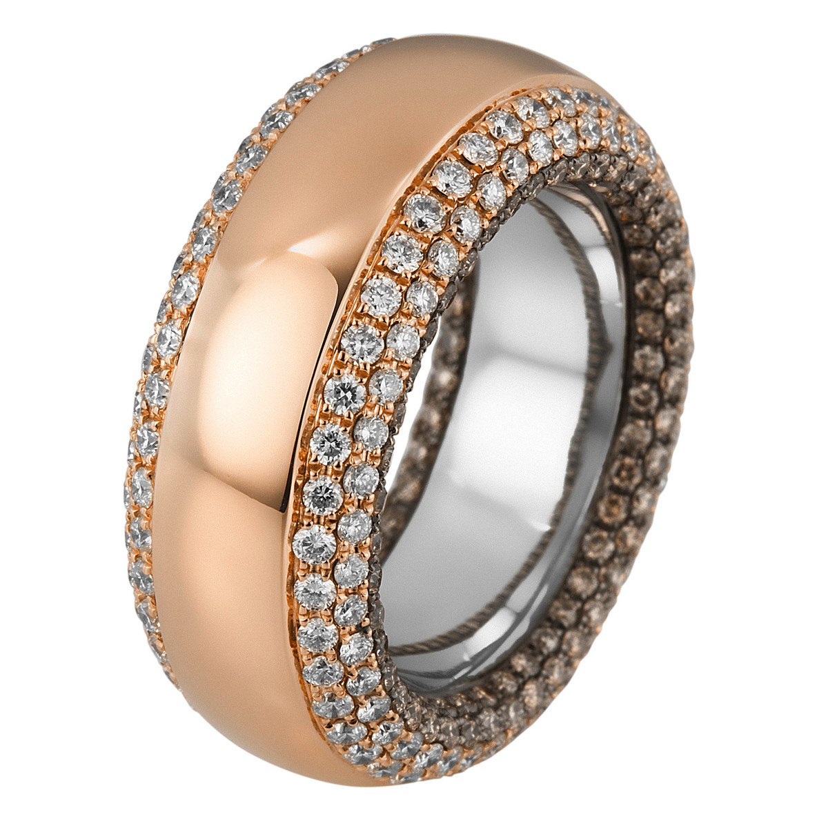 Ring 18 kt RG+WG, poliert