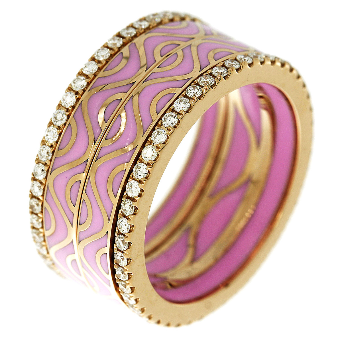 Ring 18 kt RG, Emaille