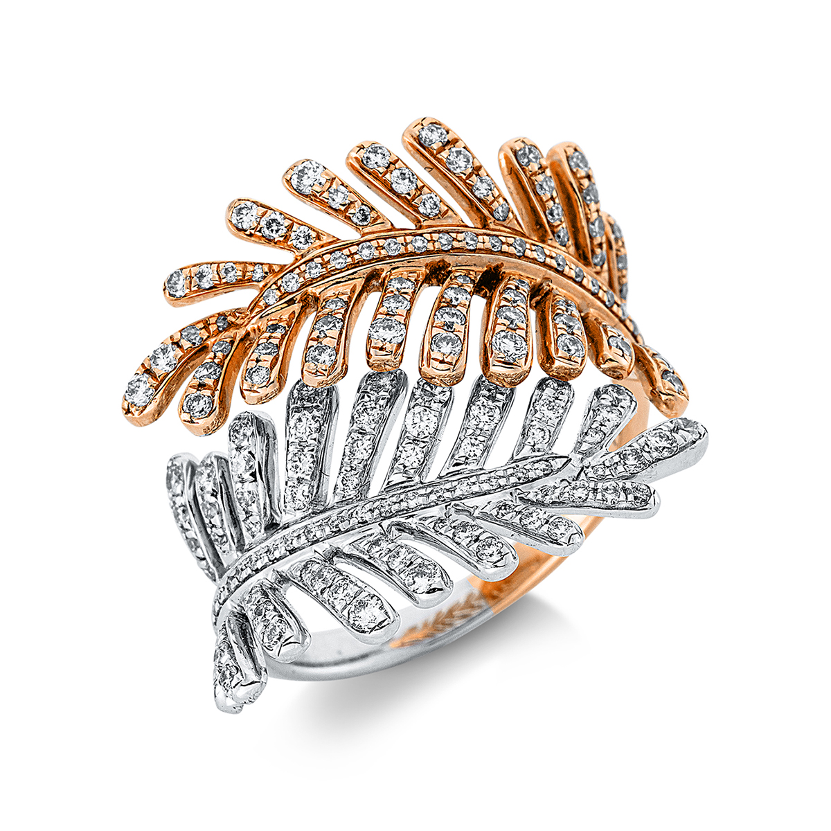 Ring 18 kt WG+RG "Blatt"