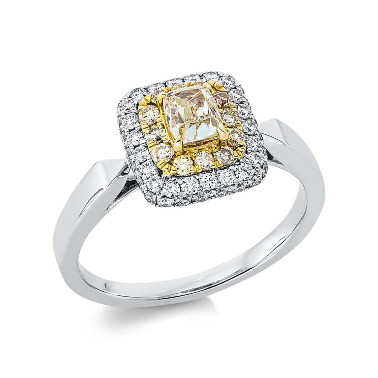 Ring 4er-Krappe 18 kt GG+WG