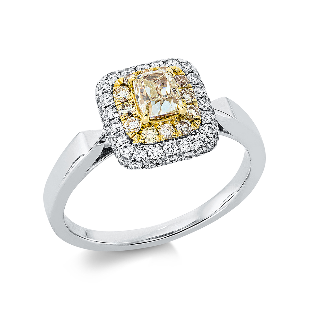Ring 4er-Krappe 18 kt GG+WG