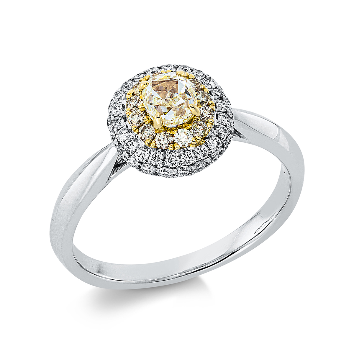 Ring 4er-Krappe 18 kt WG+GG