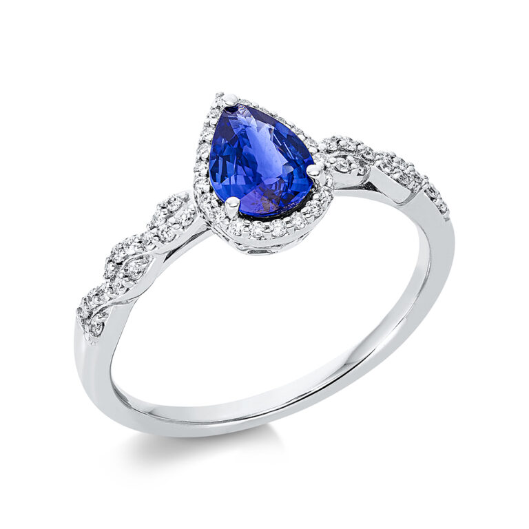 Ring 3er-Krappe 18 kt WG "Tropfen"