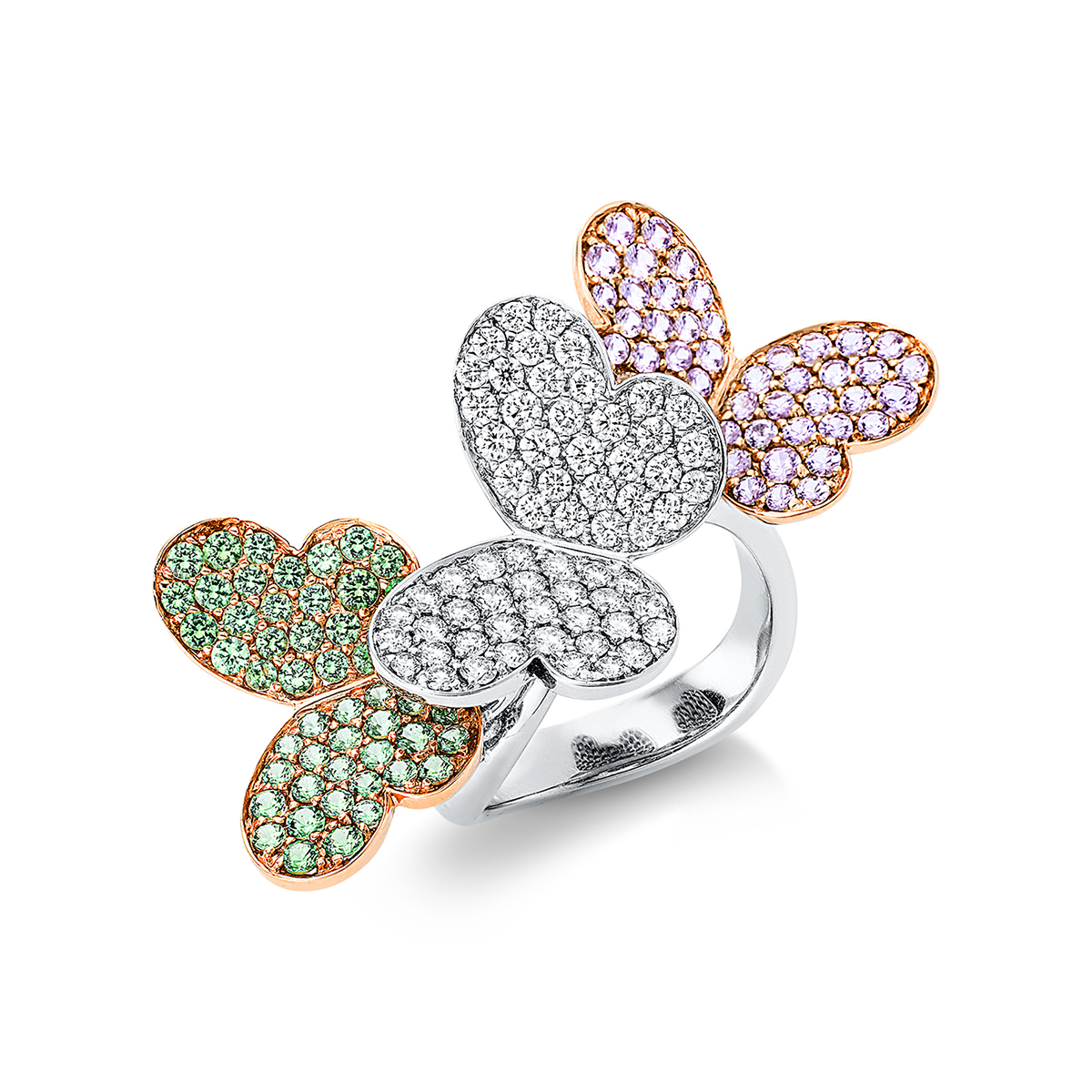 Ring 18 kt WG+GG+RG "Schmetterling"