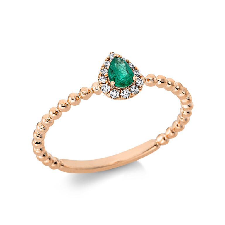 Ring 3er-Krappe 18 kt RG "Tropfen"