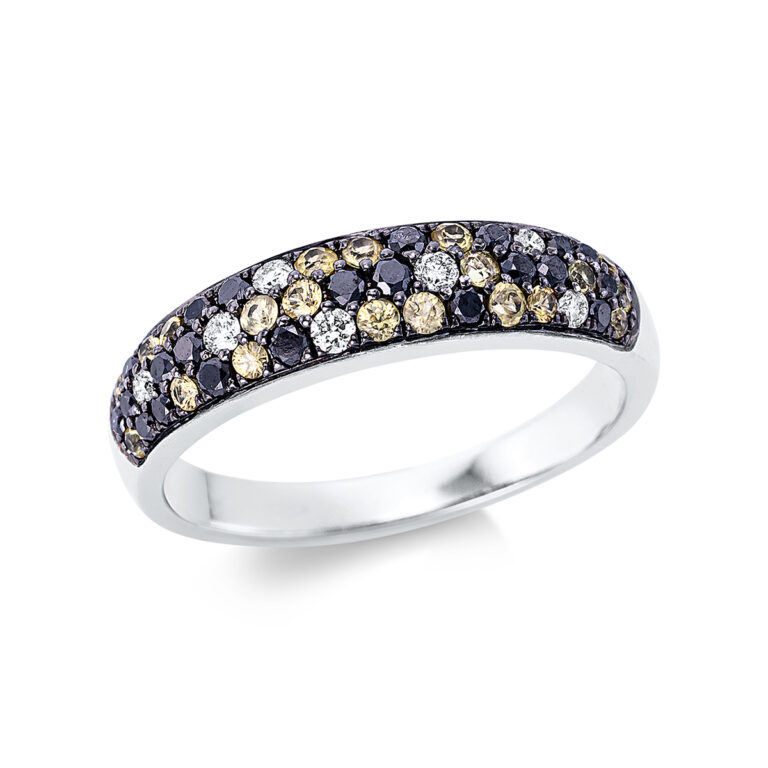 Ring 18 kt WG, teils schwarz rhodiniert