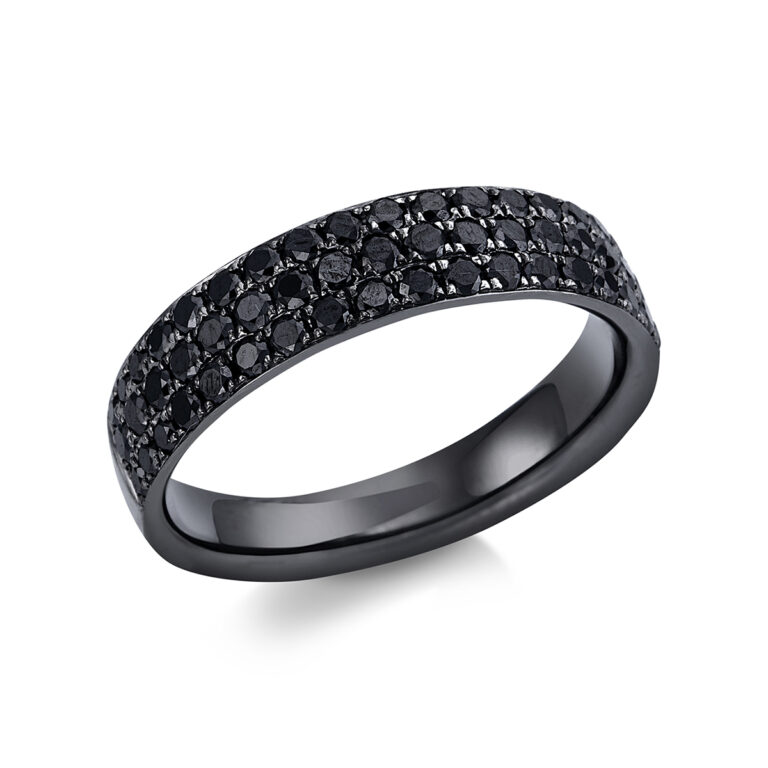 Ring 18 kt WG, schwarz rhodiniert
