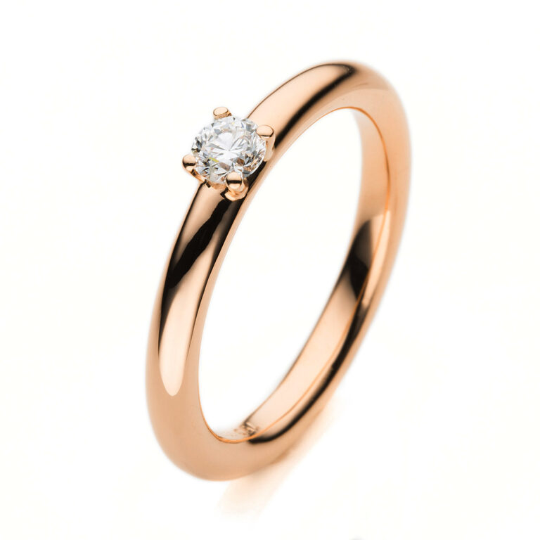 Ring 4er-Krappe 18 kt RG, poliert