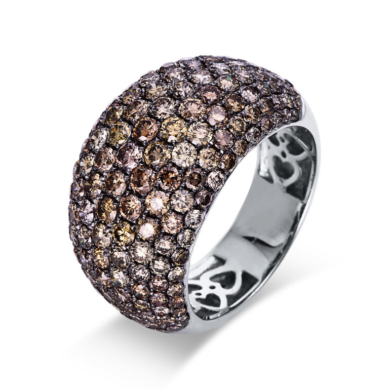 Ring 18 kt WG, Fassung schwarz rhodiniert