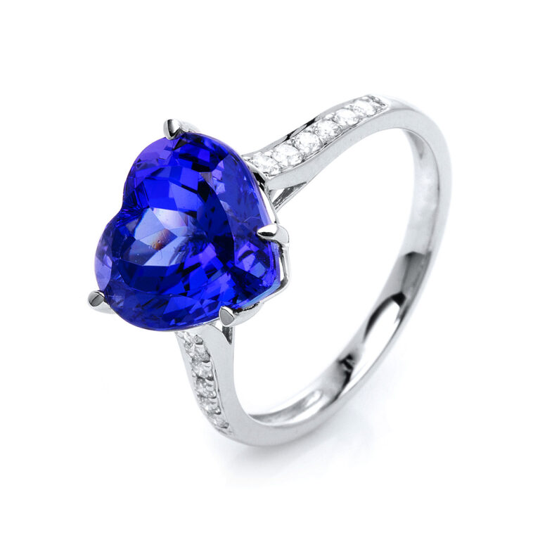 Ring 4er-Krappe 14 kt WG "Herz"