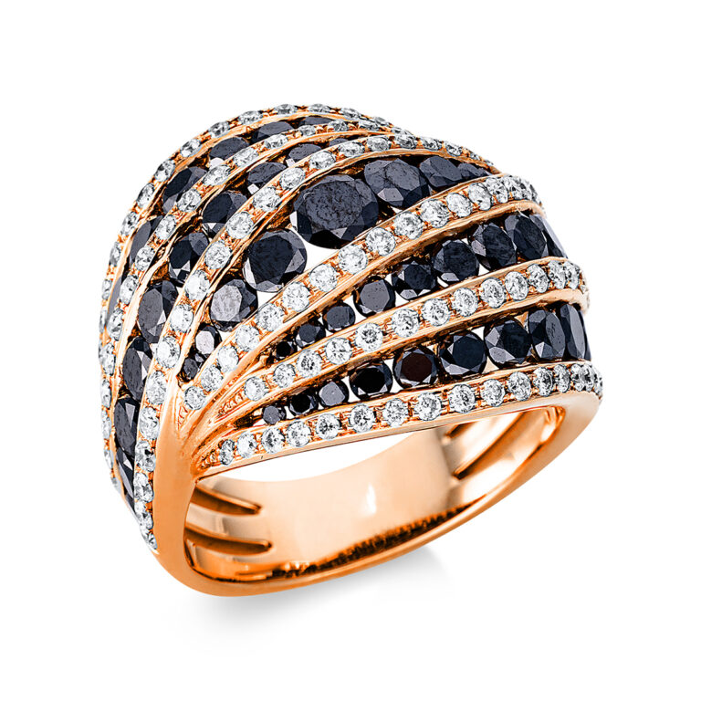 Ring 18 kt RG "Teils schwarz rhodiniert"