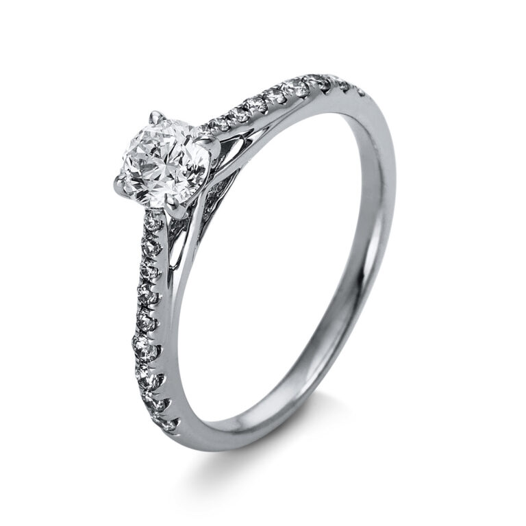 Ring 4er-Krappe 18 kt WG+P950