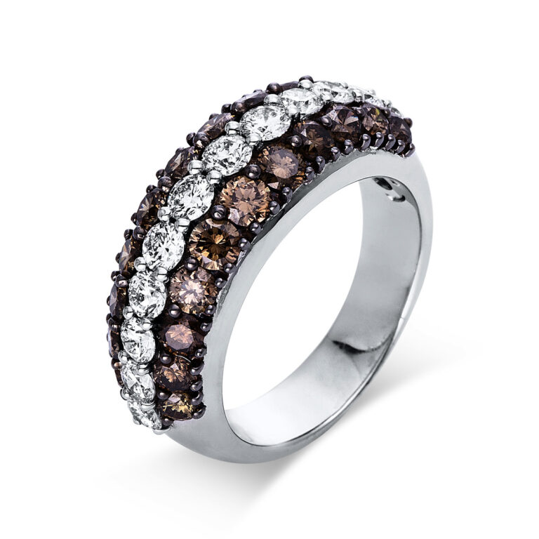 Ring 18 kt WG, Fassung schwarz rhodiniert