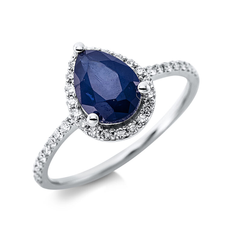 Ring 4er-Krappe 18 kt WG "Tropfen"