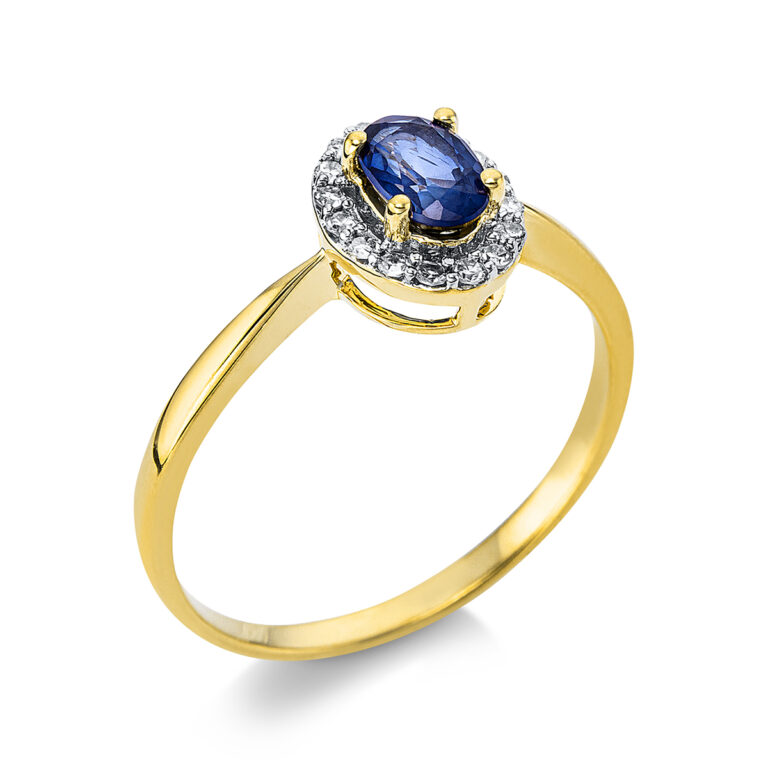 Ring 4er-Krappe 18 kt GG "Oval"