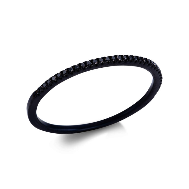 Ring 18 kt WG, schwarz rhodiniert