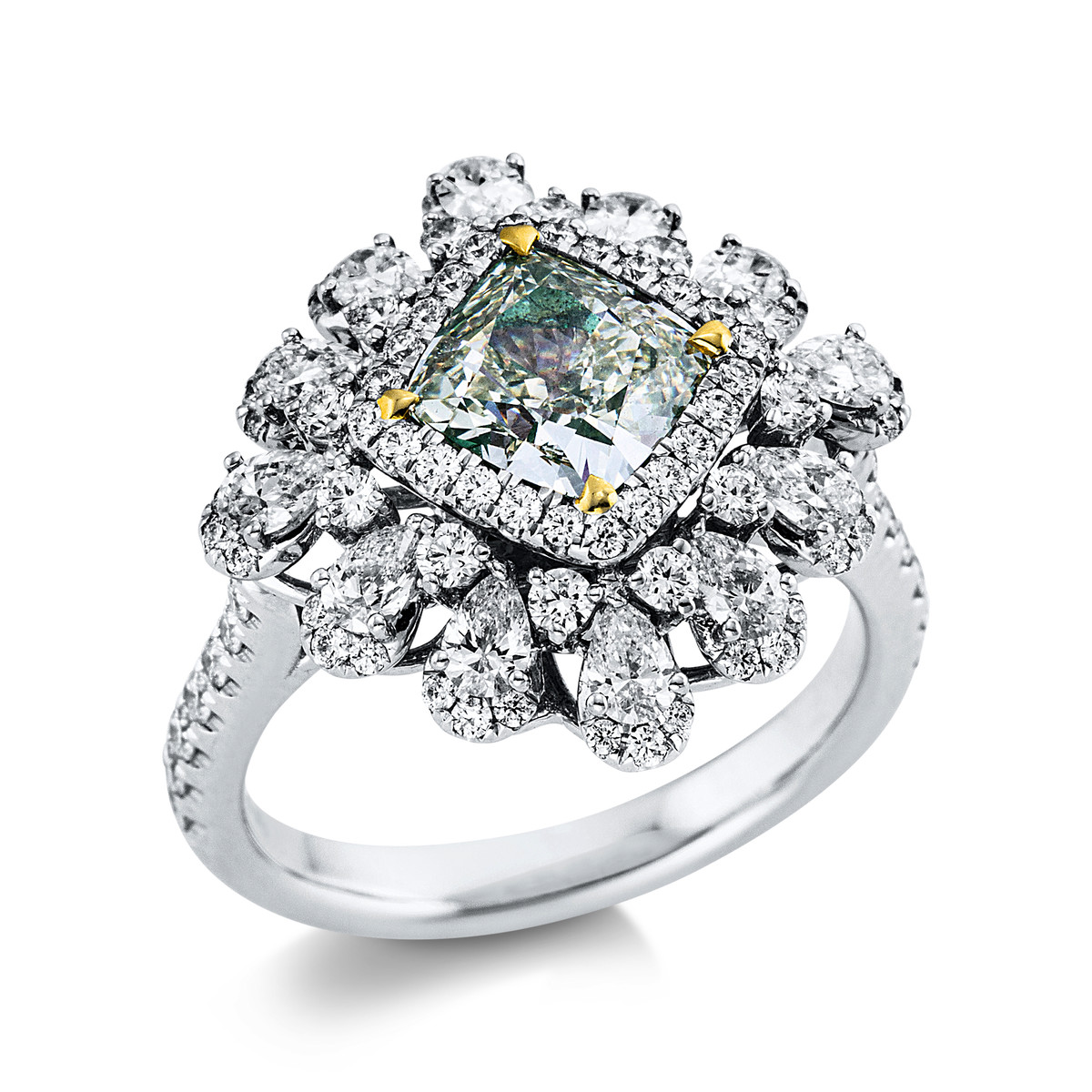 Ring 4er-Krappe 18 kt WG+GG, GIA2165033752