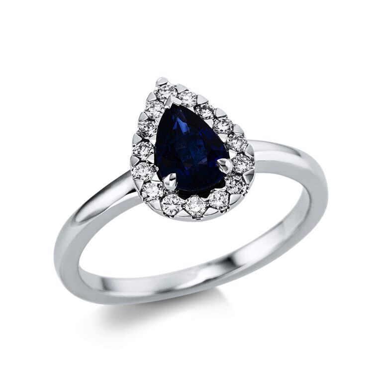 Ring 3er-Krappe 18 kt WG "Tropfen"