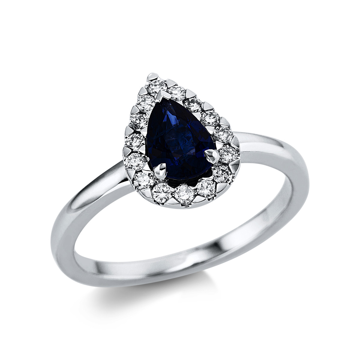 Ring 3er-Krappe 18 kt WG "Tropfen"