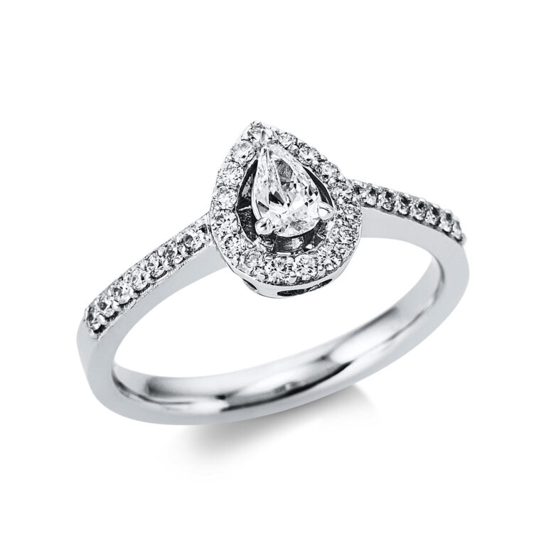Ring 3er-Krappe 18 kt WG "Tropfen"