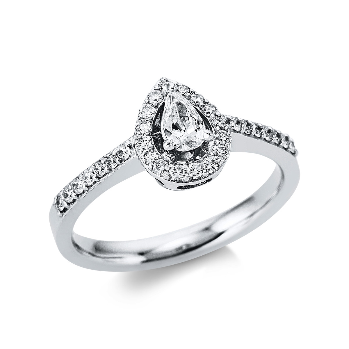 Ring 3er-Krappe 18 kt WG "Tropfen"