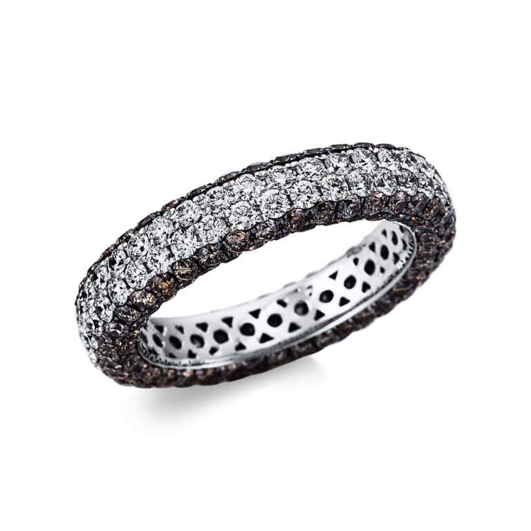 Ring 18 kt WG, Fassung schwarz rhodiniert