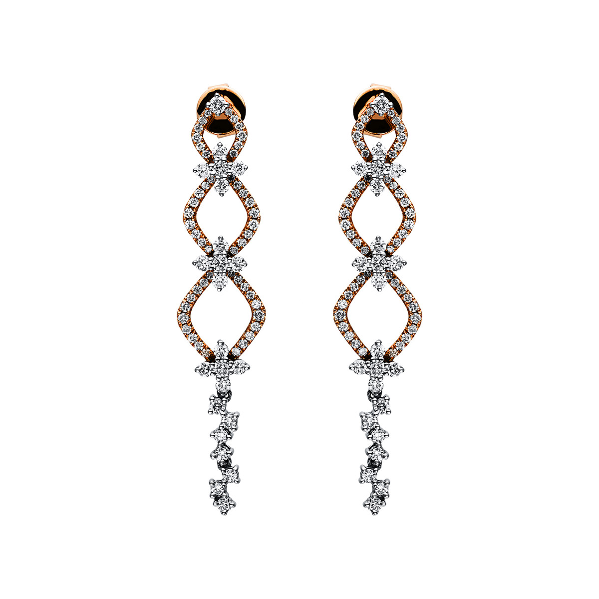 Ohrschmuck 18 kt RG+WG
