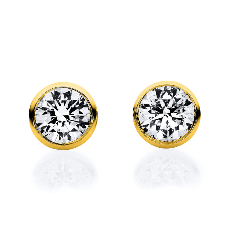 Ohrstecker Zarge 18 kt GG "V-Zarge"