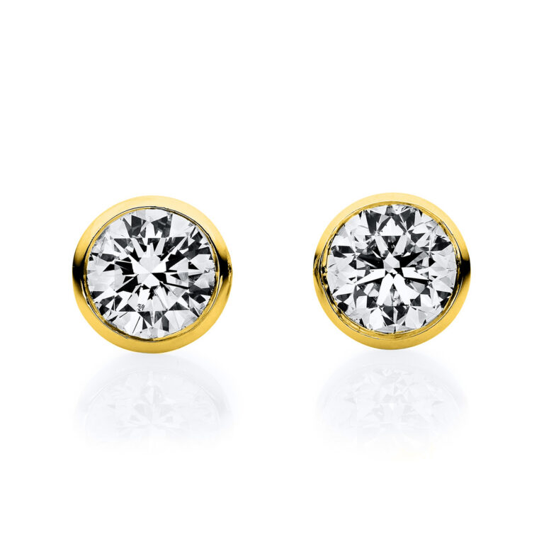 Ohrstecker Zarge 18 kt GG "V-Zarge"