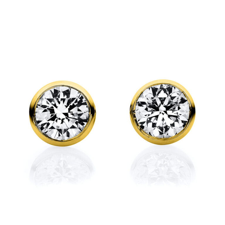 Ohrstecker Zarge 18 kt GG "V-Zarge"