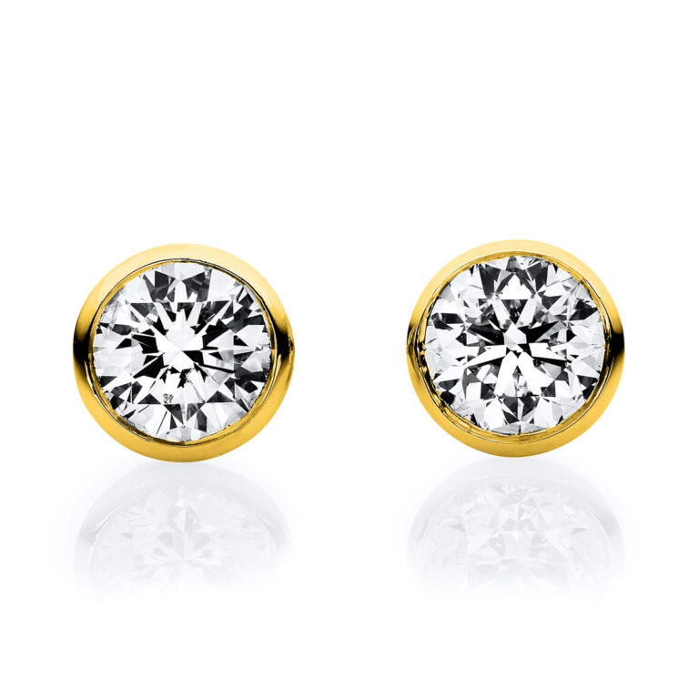 Ohrstecker Zarge 18 kt GG "V-Zarge"