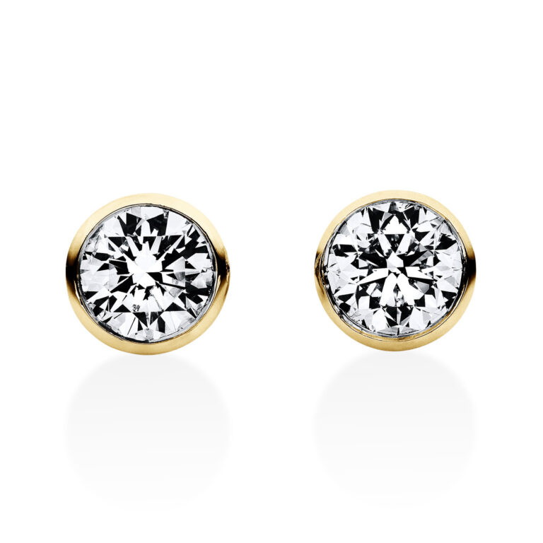 Ohrstecker Zarge 18 kt GG "V-Zarge"
