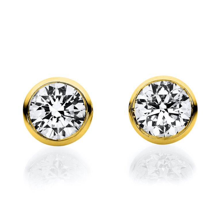 Ohrstecker Zarge 18 kt GG "V-Zarge"