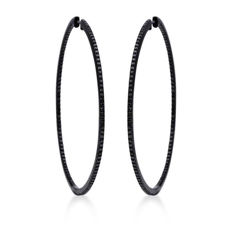 Creolen 18 kt WG, schwarz rhodiniert