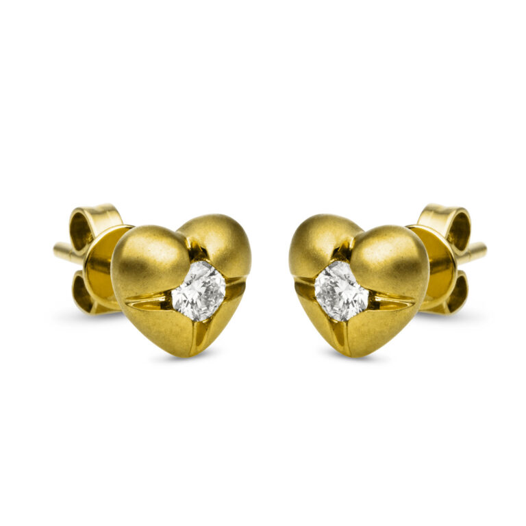 Ohrstecker 18 kt GG "Herz", mattiert