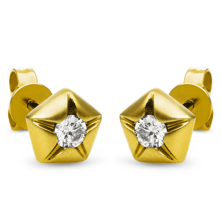 Ohrstecker 18 kt GG "Stern", mattiert