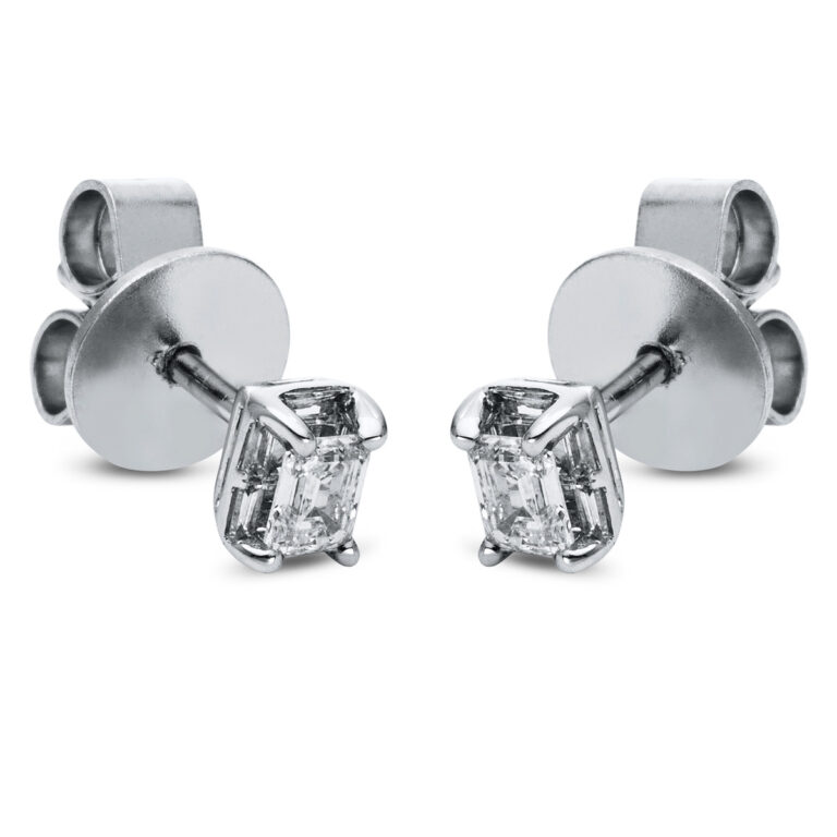 Ohrstecker 4er-Krappe 18 kt WG